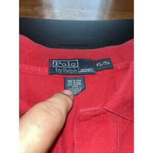 Men's Extra Large Polo Ralph Lauren l/s Shirt‎ Red w/ Blue Pony